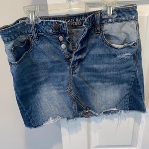 American Eagle Ripped Denim Skirt